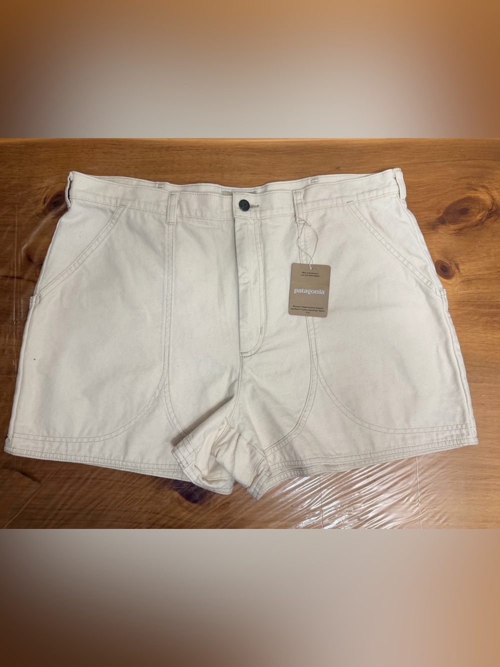 NWT) Patagonia Cotton Stand Up Short Cream